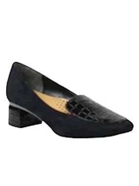 J. Renee Ballanca block heel pumps, patent & suede. Black NWOT women’s size 9